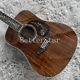 12 String Acoustic Electric Guitar All Koa Luxury Abalone Inlay Hollow Body