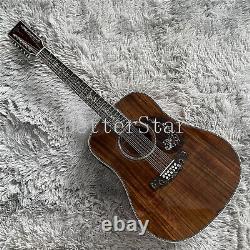 12 String Acoustic Electric Guitar All KOA Luxury Abalone Inlay Hollow Body