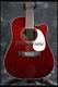 12 String Cutway Red Electric Acoustic Guitar White Pickguard Solid Spruce Top