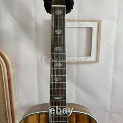 12 String D-45 Full Koa Solid Top Acoustic Electric Guitar Abalone Shell Inlay