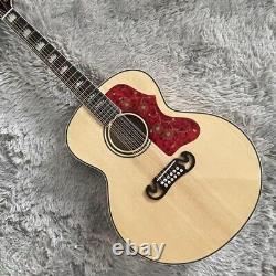 12-Strings Natural J-200 Acoustic Electric Guitar Spruce Top Mahogany Side&Back