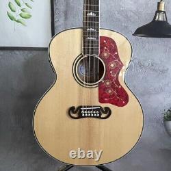 12-Strings Solid Spruce Top Acoustic Electric Guitar Natural J-200 Hollow Body