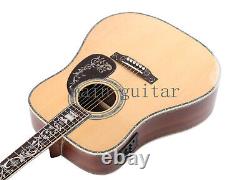 1 Electric Acoustic Guitar Solid Spruce Top Rosewood Back&Side Real Abalone