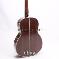 41in Red Spruce Top 00045 Acoustic Electric Guitar Real Abalone Bone Nut&Saddle