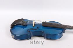 5 String Electric Violin Acoustic 4/4 size Solid Maple Spruce hand Made Blue