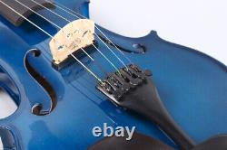 5 String Electric Violin Acoustic 4/4 size Solid Maple Spruce hand Made Blue