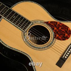 6 String Acoustic-Electric Guitar Without Case, Abalone Shell Inlay Fretboard