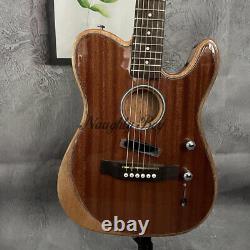 6 String Acoustic TL Electric Guitar Semi Hollow Body Rosewood Top Gloss Natural