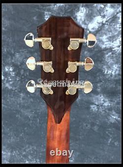 6 String Electric Acoustic Guitar Black Fretboard Bone Saddles Solid Spruce Top