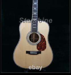 6 String Nature Hollow Electric Acoustic Guitar Rosewood Fretboard Abalone Inlay