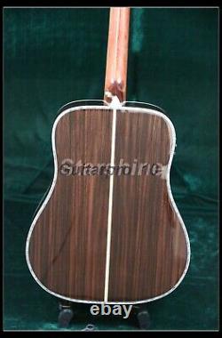 6 String Nature Hollow Electric Acoustic Guitar Rosewood Fretboard Abalone Inlay