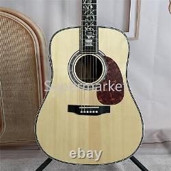 6 String Solid Spruce Top Acoustic Electric Guitar Gold Part Abalone Inlay