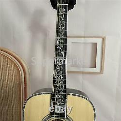 6 String Solid Spruce Top Acoustic Electric Guitar Gold Part Abalone Inlay