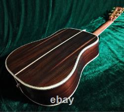 Acoustic D45 Electric Guitar with EQ Realy Abalone Inlay Solid Spruce Top Guitar