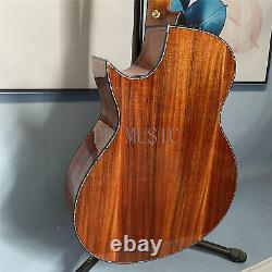 Acoustic Electric Guitar Abalone Inlay All Koa Hollow Body Gold part 6 String