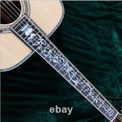 Acoustic Electric Guitar Hollow with EQ Abalone Inlay Solid Spruce Top Guitar