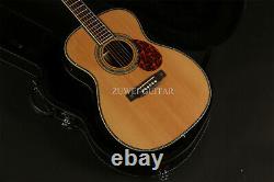 Acoustic Electric Guitar Solid Spruce Top Bone Nut&Saddles Real Abalone No Case