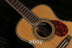 Acoustic Electric Guitar Solid Spruce Top Bone Nut&Saddles Real Abalone No Case
