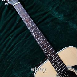 Acoustic Electric Guitar with EQ Solid Spruce Dovetail Vertebral Joint
