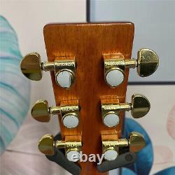 All Koa Top Acoustic Electric Guitar Gold Hardware 6 String Abalone Inlay