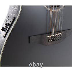 Applause E-Acoustic 12-String Acoustic Electric Guitar Black Satin