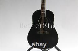 Black Acoustic Electric Guitar Hollow Body 6 String Rosewood Fretboard Fast Ship
