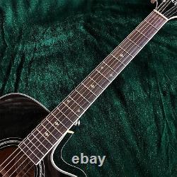Black Electric Acoustic Guitar 6 Strings with EQ Body Binding Fast Shipping