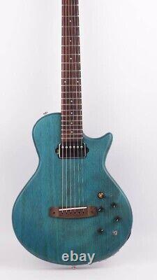 Blue 6-string Silent travel electric acoustic guitar portable built in effect