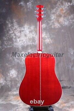 Cherry Brust Hollow Body Electric Acoustic Guitar 6 String RosewoodFretboard