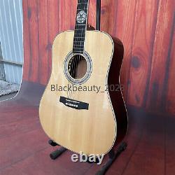 Custom 6String Hollow Body Full Solid D45 Acoustic Electric Guitar Mahogany Body