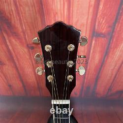 Custom 6String Hollow Body Full Solid D45 Acoustic Electric Guitar Mahogany Body