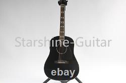 Custom Black Acoustic Electric Guitar Rosewood Fretboard Hollow Body 6 String