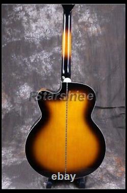 Custom Electric Acoustic Guitar Jumbo 6 String Maple Fretboard Red Pickguard