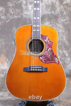 Custom Hollow Body Electric Acoustic Guitar Rosewood Fretboard Solid Spruce Top