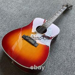 Custom Shop 12 Strings Acoustic Electric Guitar Red Hummingbird Solid Spruce Top