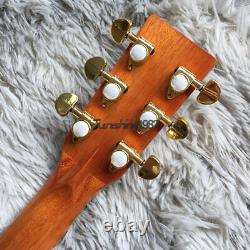 Custom Shop 6String Full KOA Acoustic Electric Guitar Abalone Shell Flower Inlay