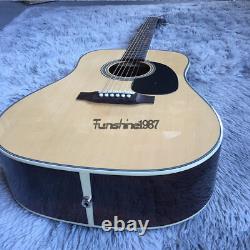 Custom Shop 6 String Acoustic Electric Guitar Natural Color Rosewood Fingerboard