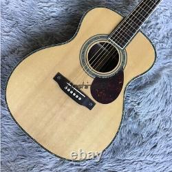 Custom Shop 6 String Natural Color Acoustic Electric Guitar Spruce Top Free Ship