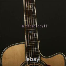 D-45 Solid Spruce Top Acoustic Electric Guitar Fretboard Inlay Abalone Shells