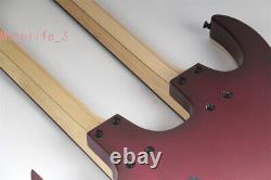 Double Neck Purple Acoustic Electric Guitar HSH Pickups Black Parts 12+6 Strings