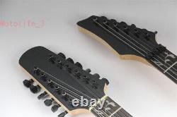 Double Neck Purple Acoustic Electric Guitar HSH Pickups Black Parts 12+6 Strings