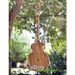 Electric Acoustic Harp Teak Wood Guitar Traditional Musical Handmade 4 Strings