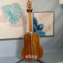 Factory Brown Acoustic Electric Guitar All Koa Top Hollow Body 6 String in Stock