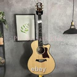 Factory Solid Spruce Top 916 Acoustic Electric Guitar Fretboard Flower Inlay