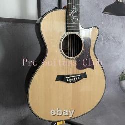 Factory Solid Spruce Top 916 Acoustic Electric Guitar Fretboard Flower Inlay