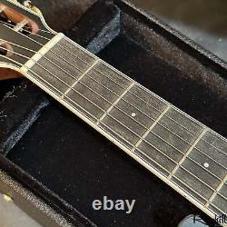 Fender PM-2E Parlor MAH Black Top Acoustic Electric Guitar with Case