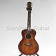 Full Koa Cutaway Acoustic Electric Guitar Gold Hardware 6 String Special Inlay