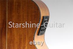 Full KOA Cutaway Acoustic Electric Guitar Gold Hardware 6 String Special Inlay