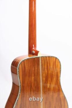 Full Koa 12 Strings Electric Acoustic Guitar Hardcase Rainbow Abalone Fast Ship