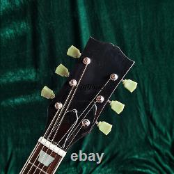 Handmade 160E Model Sunburst Solid Spruce Acoustic Electric Guitar Mahogany Back